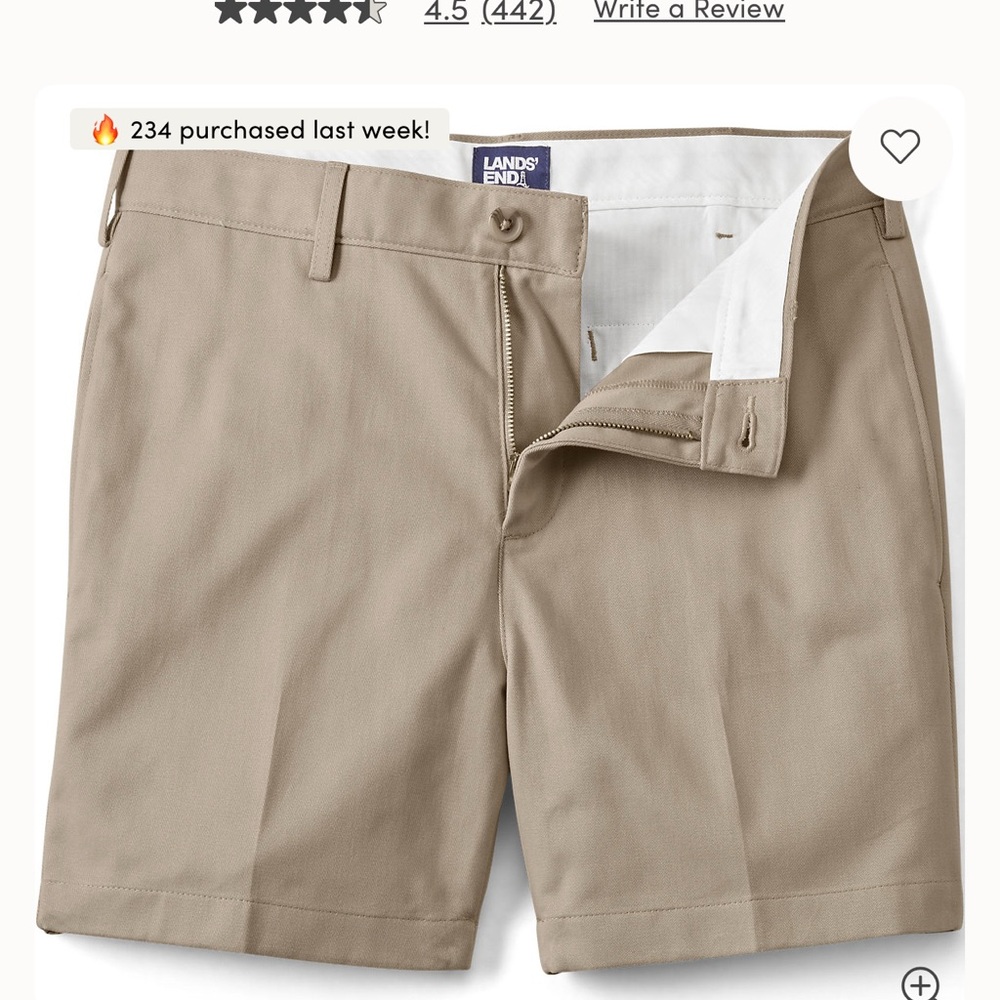 Lands' End Men's Comfort Waist Chino Shorts - Khaki